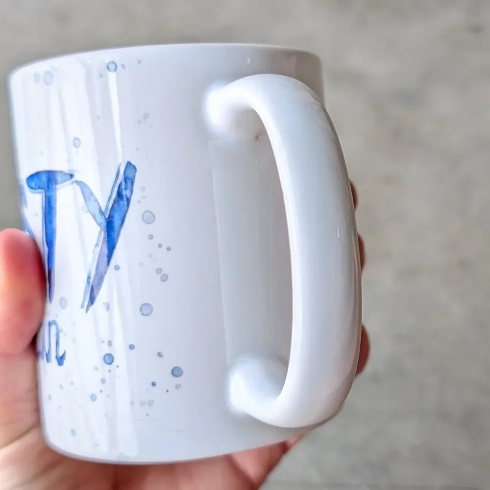 Society6 Nasty Woman White Blue Watercolor Ceramic Coffee Mug 11oz
